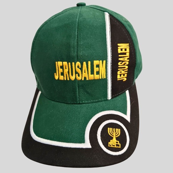 Jerusalem Green And Yellow Adult Hat Baseball Cap Unbranded - Picture 2 of 8